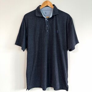 TaylorByrd Charcoal/Blue Heather Stretch Polo Shirt Flamingo  Men’s Size XL